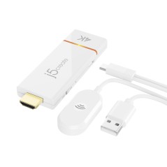 j5create Screencast 4K Wireless - Experience Brilliant Streaming and Presentation Flexibility with JVAW76-N